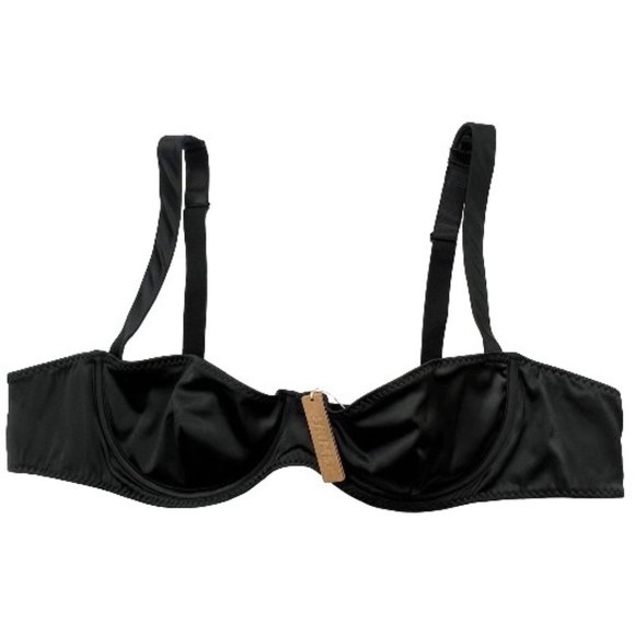 SKIMS Woven Shine Underwire Bra 44C Onyx - Picture 2 of 12